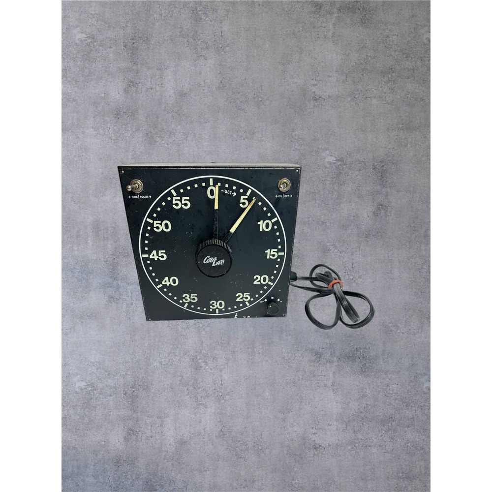 GraLab Darkroom Timer Model 300 Black Vintage Luminous Dial 60 Min Analog-WORKS